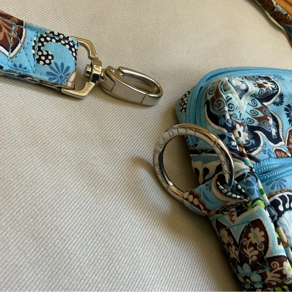 Vera Bradley Mailbag Bali Blue with Small Hand Crafted Cosmetic/Pencil Pouch** - Picture 12 of 16